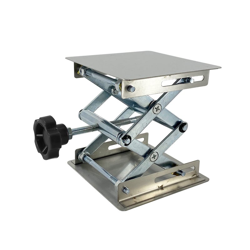 TEXALAN(R) Lab Jack Stainless Steel Lift Table Mini Scissor Jack 4"x4"x6" Max Load 6.6 lbs/3kg - Image 1