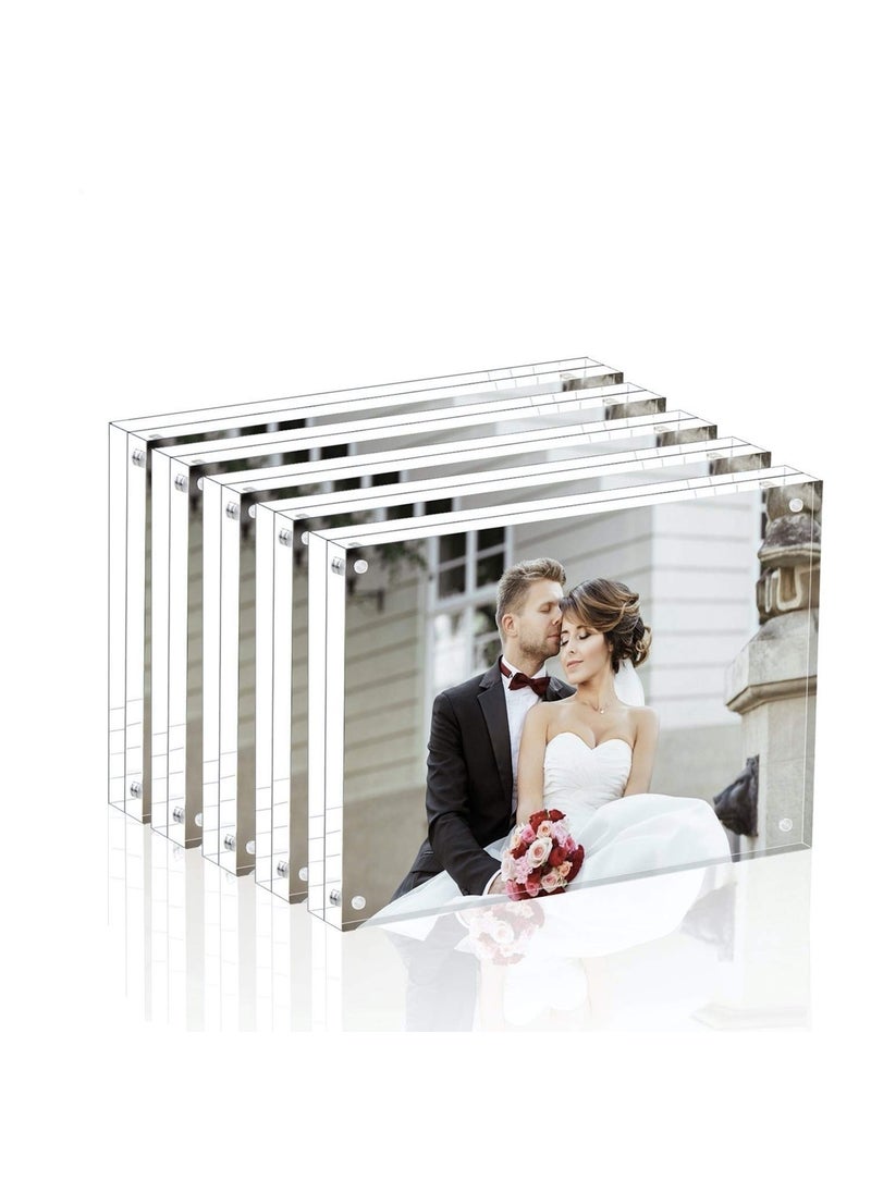 Magicool Magicool Premium Acrylic Photo Frame Magnet Photo Frame Double Sied Thick Desktop Frames 4x6 5 Pack 