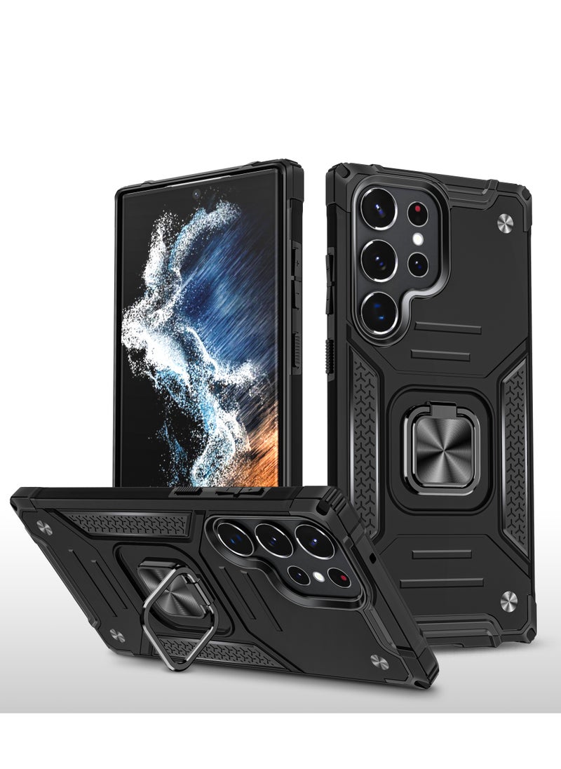 TEAM LUXURY Samsung S24 Ultra transparent backboard comes with a built-in phone holder for wireless charging  - Image 1