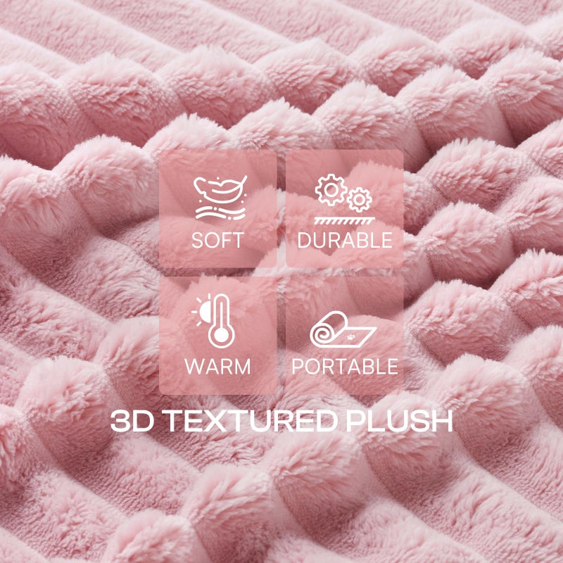 LINENLUX 1 Pack 3 Soft Fleece Dog Blanket for Pet Washable Warm Cat Puppy Fluffy Calming Flannel Beige/Pink/Grey Small - Image 2