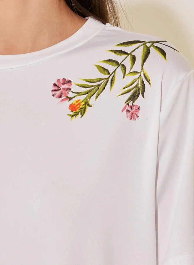 Take Two Take Two Floral Print Round Neck T-Shirt