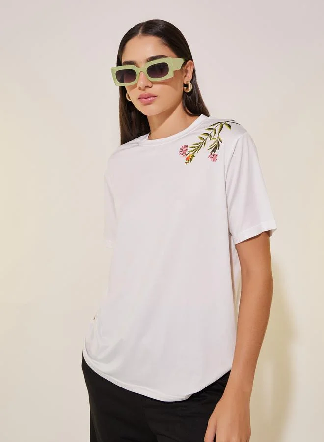 Take Two Take Two Floral Print Round Neck T-Shirt