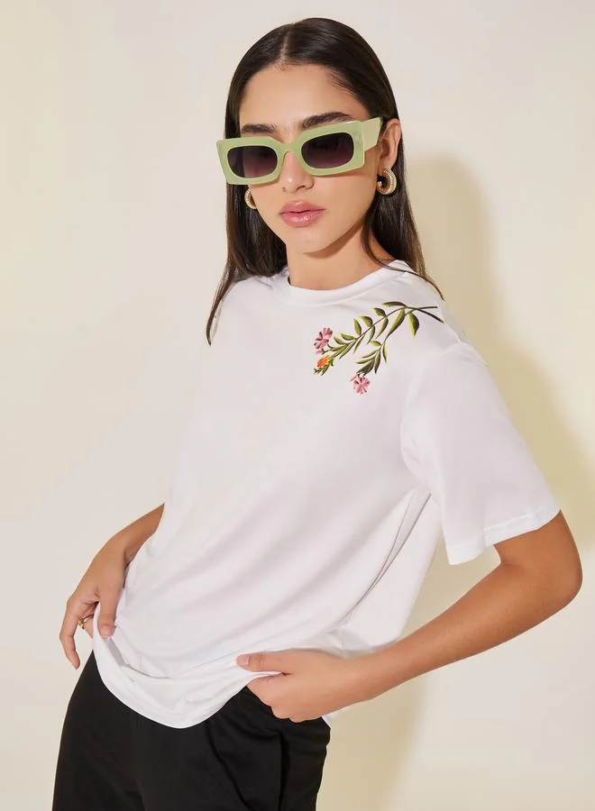 Take Two Take Two Floral Print Round Neck T-Shirt
