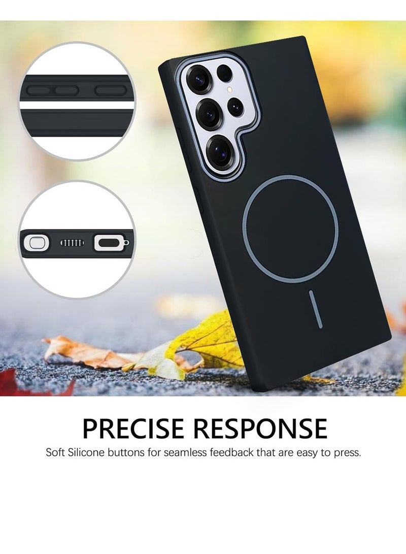 Techie غطاء خلفي صلب رفيع للغاية غير لامع مع شحن لاسلكي مغناطيسي MagSafe لهاتف سامسونج جالاكسي S25 ألترا 2025 - أسود - Image 2