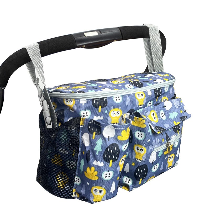 Universal Stroller Organizer with Cup Holder Phone Bag Hanging Hooks Shoulder Strap Unique Stroller Bag Caddy Organizer Accessories Fits for Uppababy Baby Jogger Britax Strollers - Image 1