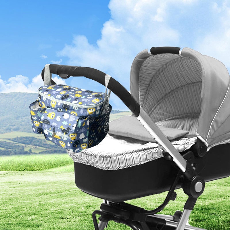 Universal Stroller Organizer with Cup Holder Phone Bag Hanging Hooks Shoulder Strap Unique Stroller Bag Caddy Organizer Accessories Fits for Uppababy Baby Jogger Britax Strollers - Image 4