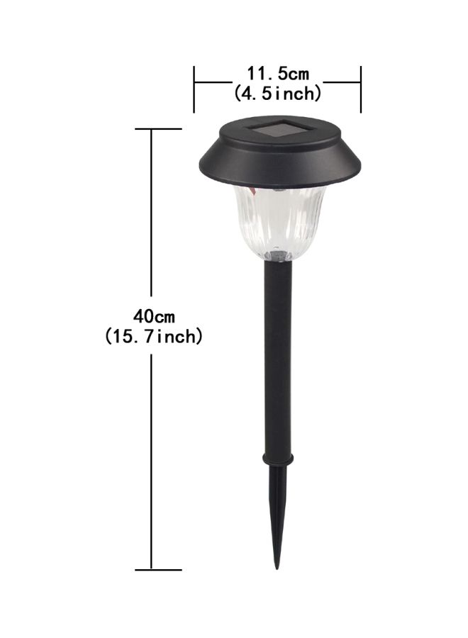 NIBEMINENT Pack Of 2 Solar LED Patio Lamp Black/Clear Light 11.5x11.5x40cm - Image 2