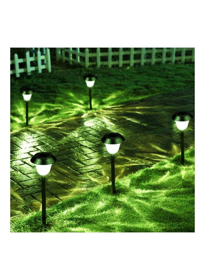 NIBEMINENT Pack Of 2 Solar LED Patio Lamp Black/Clear Light 11.5x11.5x40cm - Image 3