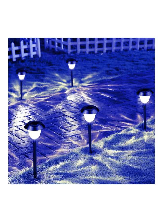 NIBEMINENT Pack Of 2 Solar LED Patio Lamp Black/Clear Light 11.5x11.5x40cm - Image 5