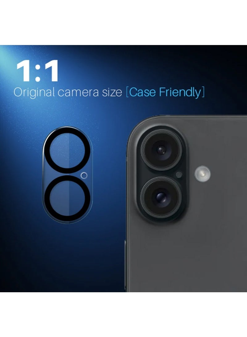 SNBFA Camera Lens Protector for iPhone 16 and iPhone 16 Plus, [Not Easy to Break][Strong Adsorption][Case-Friendly] Metal Tempered Glass Rear Camera Screen Cover,2 PCS - Image 4