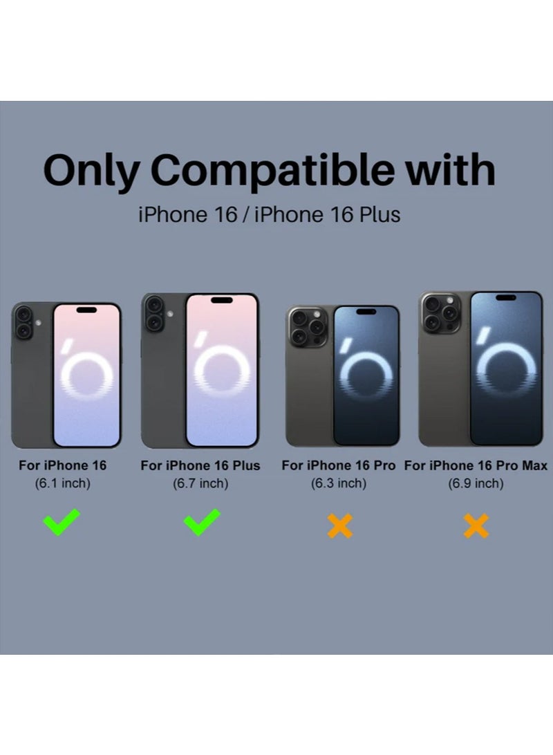 SNBFA Camera Lens Protector for iPhone 16 and iPhone 16 Plus, [Not Easy to Break][Strong Adsorption][Case-Friendly] Metal Tempered Glass Rear Camera Screen Cover,2 PCS - Image 2