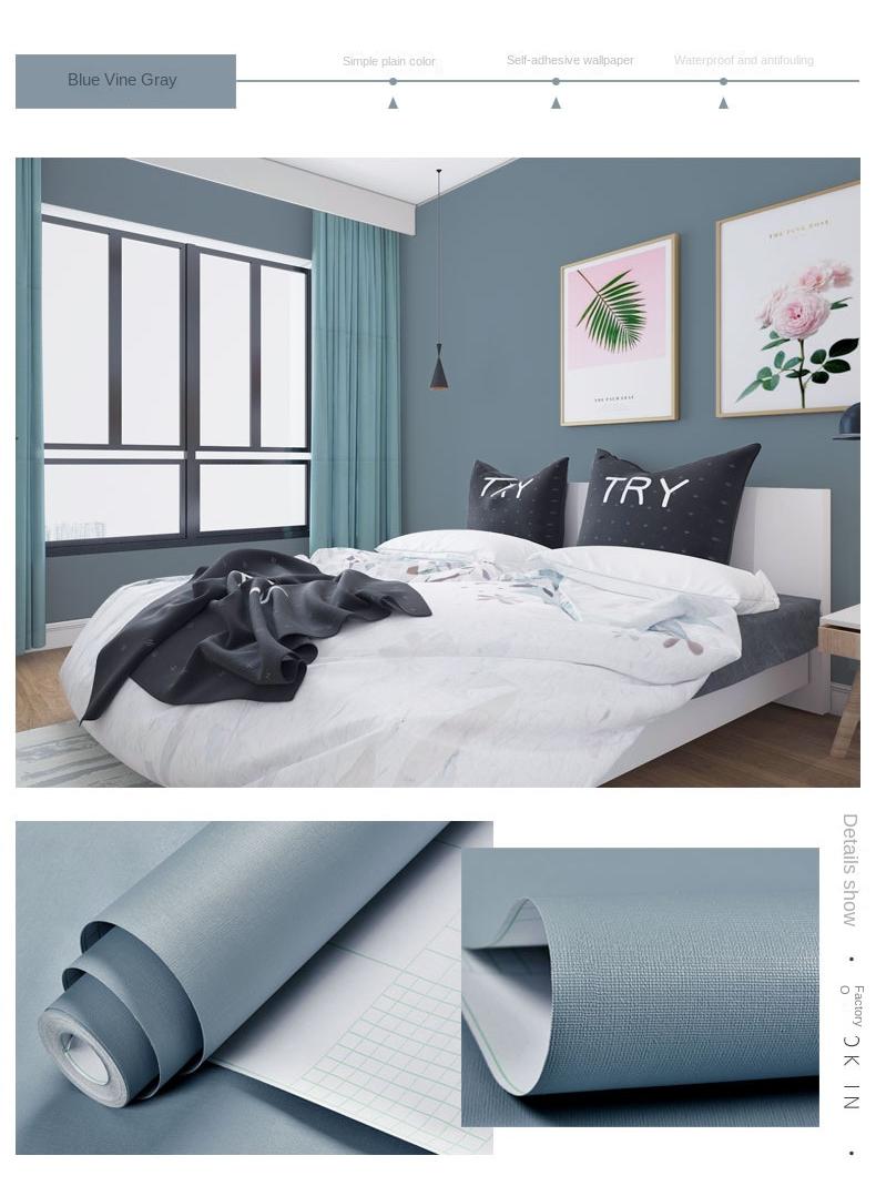 Bluejw Self-Adhesive Wallpaper Waterproof And Moisture-Proof Washable Wallpaper Solid Color Stickers For Bedroom Living Room Background Wall 10x0.6meter - Image 2