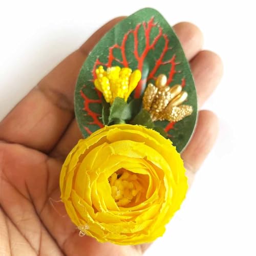 ADIKALA Handmade Peony Flower Bunch for Gift Packing, Wedding Trousseau Packing, Flowers, Flower Bunch for Hamper, Tray, Gift Decor (6, Multi Color) - Image 3