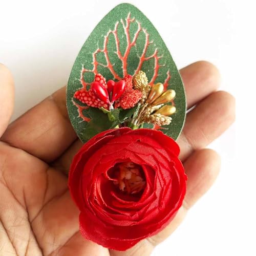 ADIKALA Handmade Peony Flower Bunch for Gift Packing, Wedding Trousseau Packing, Flowers, Flower Bunch for Hamper, Tray, Gift Decor (6, Multi Color) - Image 5