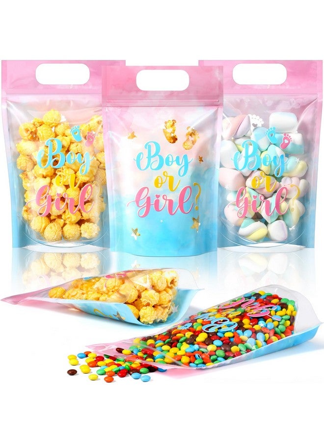 Capoda 50 Pcs Boy Or Girl Zip Lock Bags Gender Reveal Sealing Pouches With Handles Blue Pink Baby Shower Plastic Bag For Gender Reveal Party Gift Wrap(Boy Or Girl) - Image 1