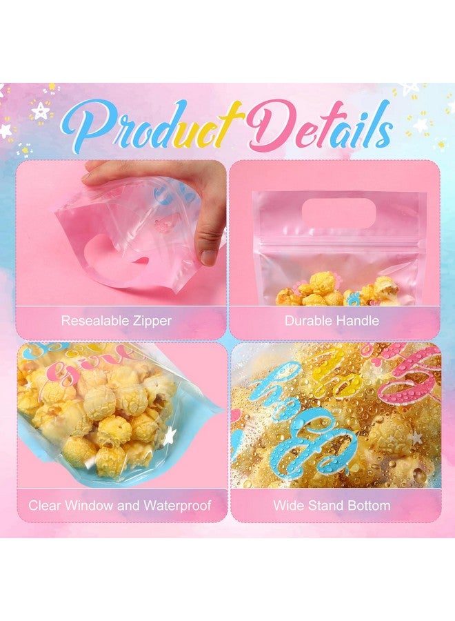 Capoda 50 Pcs Boy Or Girl Zip Lock Bags Gender Reveal Sealing Pouches With Handles Blue Pink Baby Shower Plastic Bag For Gender Reveal Party Gift Wrap(Boy Or Girl) - Image 3