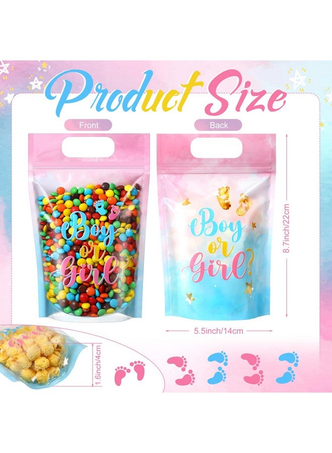 Capoda 50 Pcs Boy Or Girl Zip Lock Bags Gender Reveal Sealing Pouches With Handles Blue Pink Baby Shower Plastic Bag For Gender Reveal Party Gift Wrap(Boy Or Girl) - Image 2
