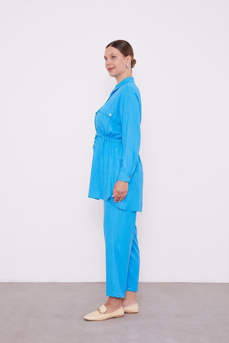 Levidor Saxe Waist Drawstring Trousers Sports Suit - Image 3