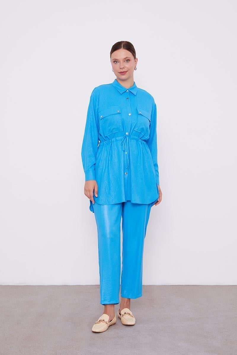 Levidor Saxe Waist Drawstring Trousers Sports Suit - Image 2