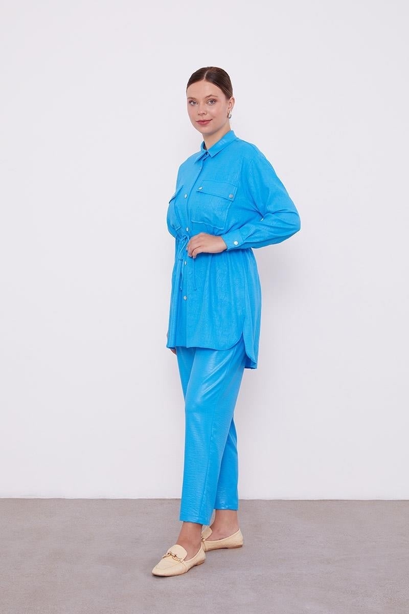 Levidor Saxe Waist Drawstring Trousers Sports Suit - Image 1