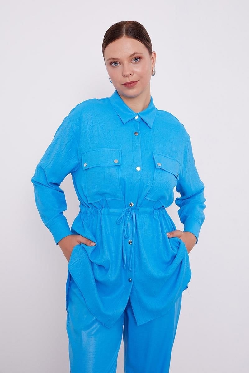 Levidor Saxe Waist Drawstring Trousers Sports Suit - Image 5