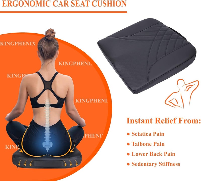 kingphenix Premium Memory Foam Car Seat Cushion for Comfort and Pain Relief - Image 2