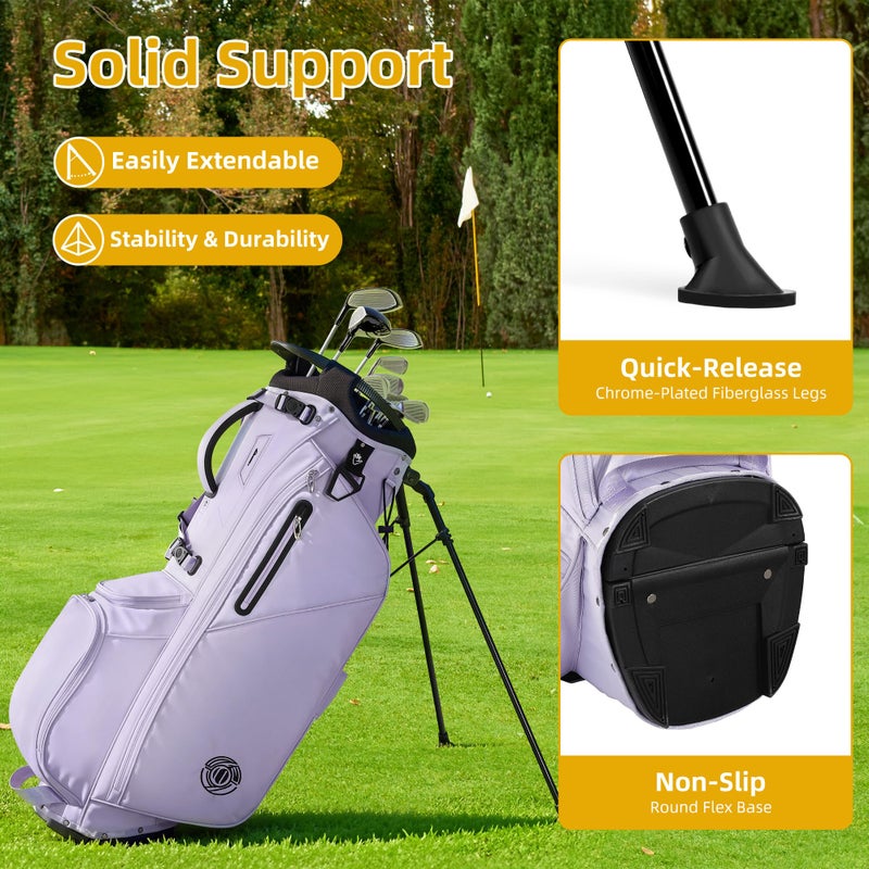 Shopsource 14 Way Golf Stand Bag, Lightweight Golf Bag with Stand for Men Women, Standing Golf Club Bags with Padded Ergonomic Double Strap, Full Length Dividers, Multiple Pockets, Rain Hood - Image 2