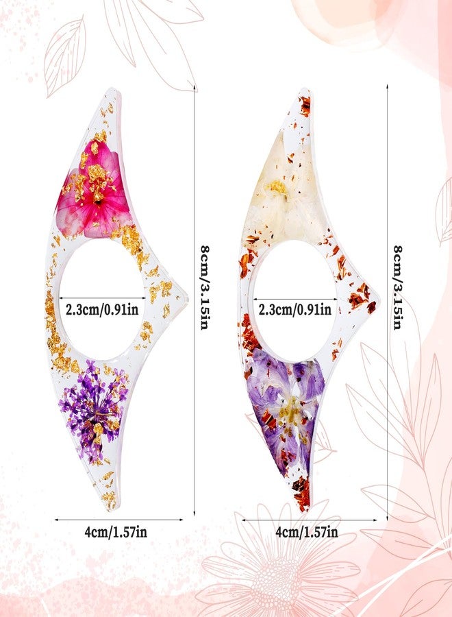 Gtziqa 2 Pieces Dried Flower Resin Book Page Holder, Transparent Bookmark Handmade Thumb Ring Book Opener Page Holder Books Lovers Gift Books Accessories for Reading Lovers, Students and Teachers - Image 2