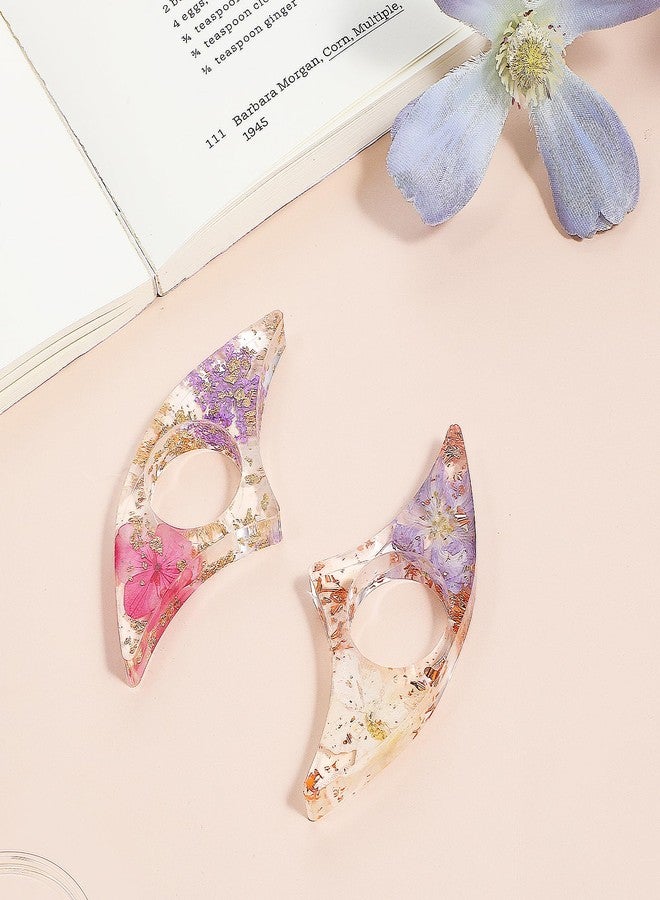 Gtziqa 2 Pieces Dried Flower Resin Book Page Holder, Transparent Bookmark Handmade Thumb Ring Book Opener Page Holder Books Lovers Gift Books Accessories for Reading Lovers, Students and Teachers - Image 4