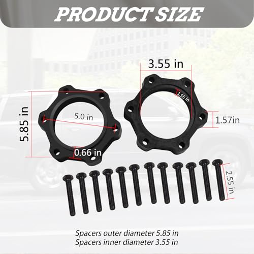 SeDeplacer CV Spacers with Hardware Compatible with 99-16 Chevrolet GMC 1500 Pickups,00-16 Chevrolet Tahoe,00-16 GMC Yukon/Yukon XL,00-16 Chevrolet Suburban 1500(Used on 5-7.5" Suspension Lift) - Image 3