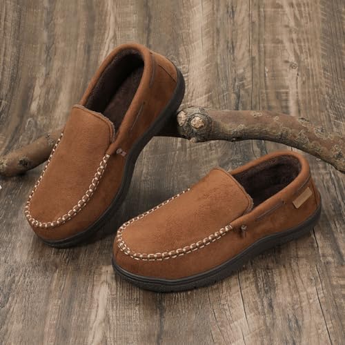 Zigzagger Men's Moccasin Slippers Memory Foam House Shoes, Indoor and Outdoor Warm Loafer Slippers, Windsor, 11.5 M US - Image 2