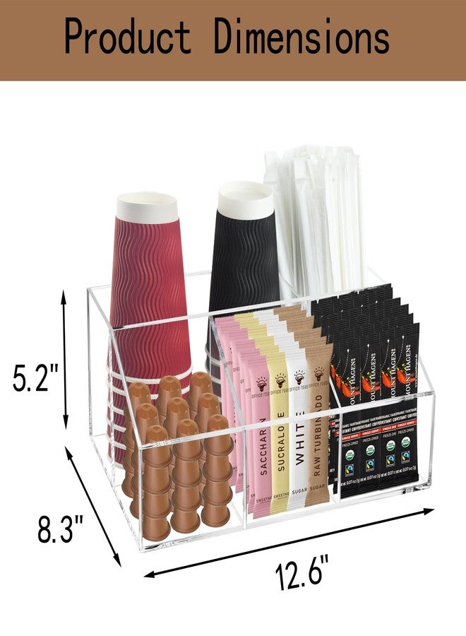 Watpot Coffee Bar Station Organizer for Countertop, Acrylic Coffee Pods Sugar Packets Tea Bags Storage Basket for Countertop, Clear - Image 4