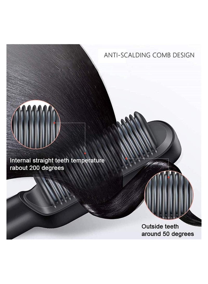 Hair Straightener Brush, 2 in 1 Hair Straightener,Professional Electric Hair Straightener Curler Anion Hair Straightening Comb,for Professional Salon at Home - Image 2