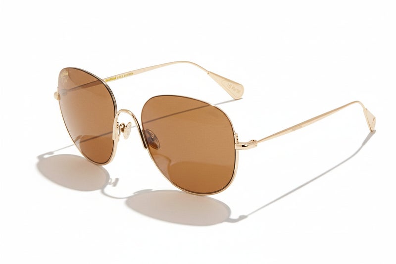 Baldinini Gold 18 Karat 🇮🇹 oval ( Made in Italy ) Women Sunglasses  100%  UV 🇮🇹 Original Glasses - Image 1