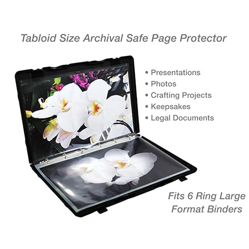 EnvyPak Tabloid Page Protectors, 6 Hole Punched (Large Format), Clear - Side Loading - Holds 11 x 17 Inch Pages - Pack of 25 - Image 3