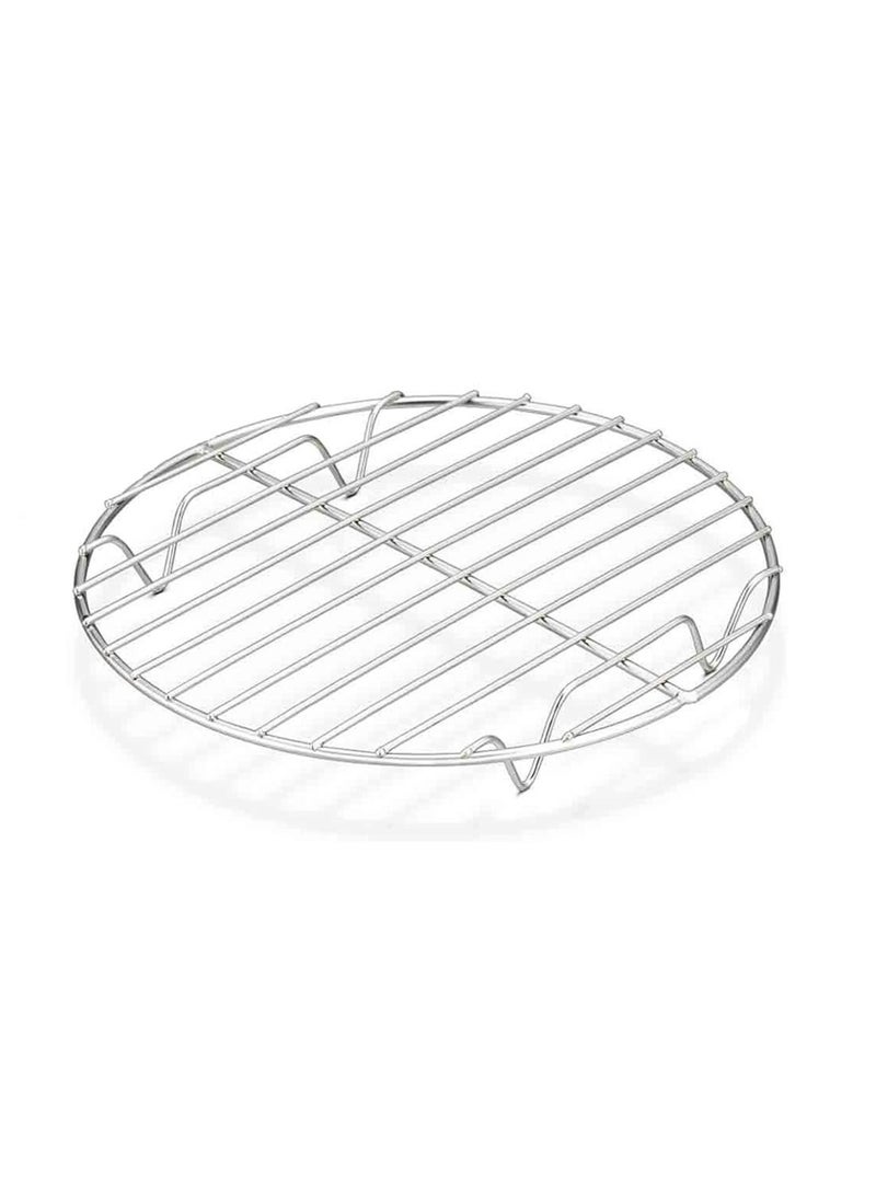 sulfar Round Cooking Rack, Baking Cooling Steaming Grilling Rack Stainless Steel, Fits Air Fryer/Stockpot/Instant Pot/Pressure Cooker/Round Cake Pan, Oven & Dishwasher Safe (Silver) Pack of 1  - Image 1