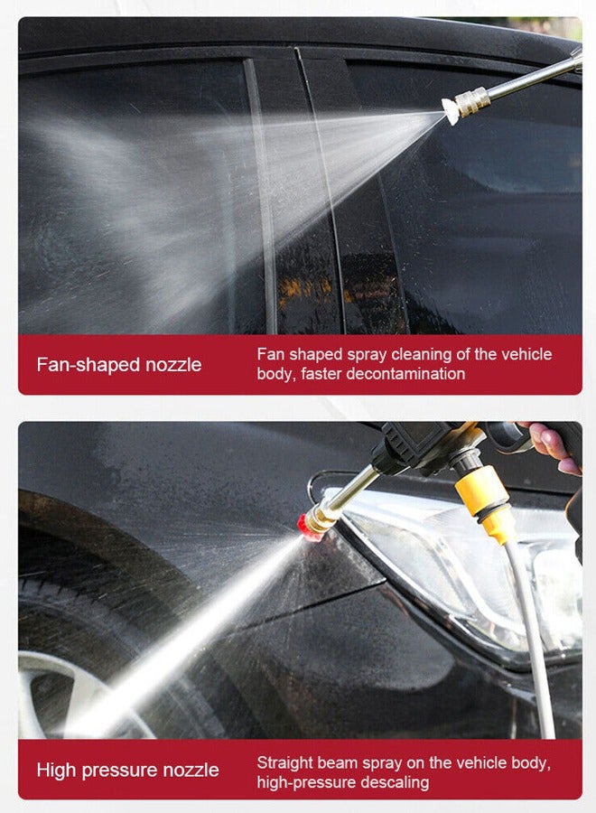 High Pressure Water Gun with Accessories 21V 380W High Power Handheld Cordless Portable Rechargeable Cleaning Machine Suitable for Garden Watering Agricultural Irrigation Home Cleaning Car Washing