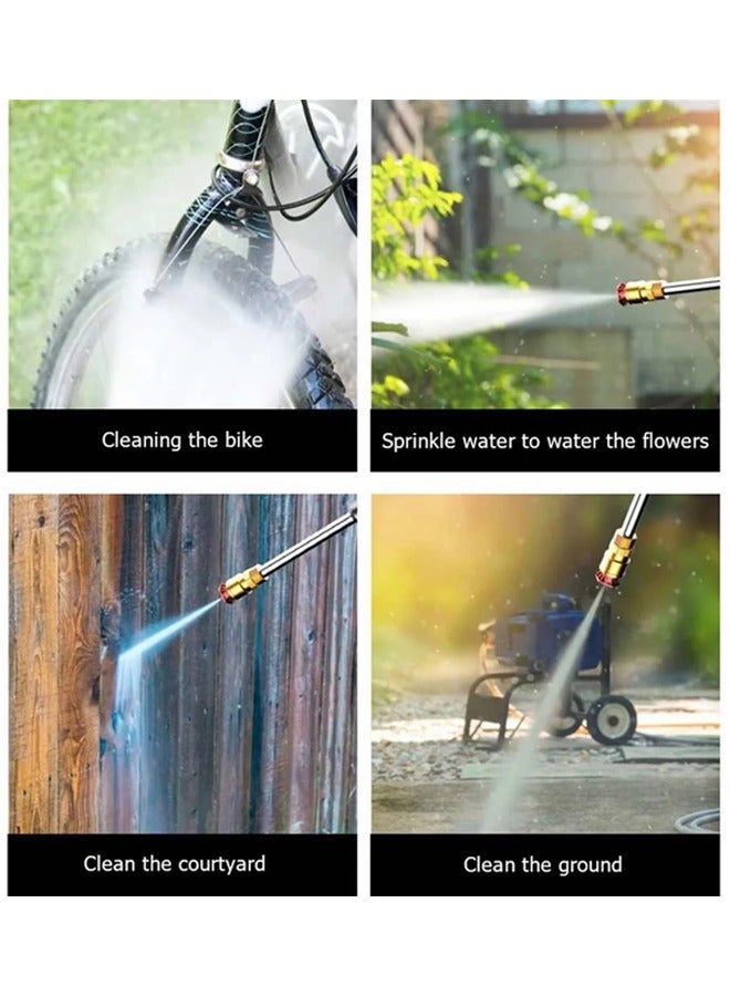 High Pressure Water Gun with Accessories 21V 380W High Power Handheld Cordless Portable Rechargeable Cleaning Machine Suitable for Garden Watering Agricultural Irrigation Home Cleaning Car Washing