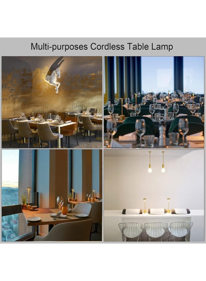 Egypt | hub Wireless LED Table Lamp | Rechargeable Cordless Metal Desk Light | Modern Touch Control Bedside Lamp | Gold - Image 4