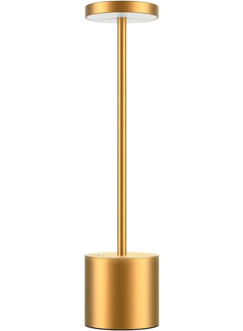 Egypt | hub Wireless LED Table Lamp | Rechargeable Cordless Metal Desk Light | Modern Touch Control Bedside Lamp | Gold - Image 1