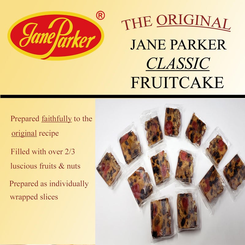 Jane Parker Fruitcake Classic Fruit Cake 30 Individually Wrapped Slices Box-Holiday -Christmas Cake-The Best Fruitcake You Can Buy - Image 2