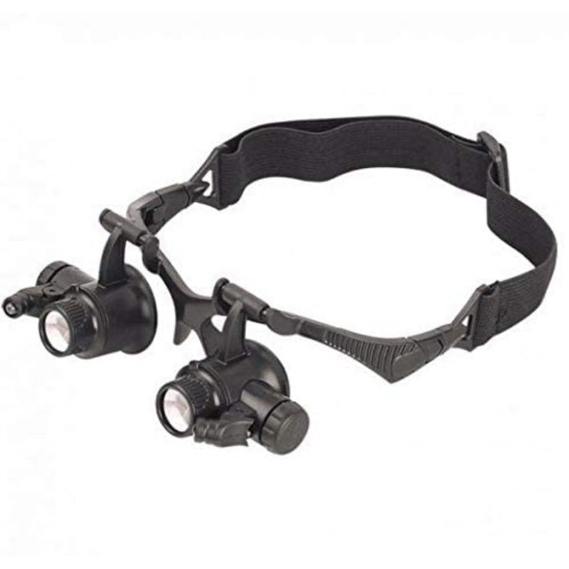 رباط رأس لنظارات ومصلح ساعات ومنظار تكبير مع أضواء LED بتكبير 10×، 15×، 20×، 25× عدسات تكبير أدوات إصلاح مجوهرات نظارات مكبرة - Image 4