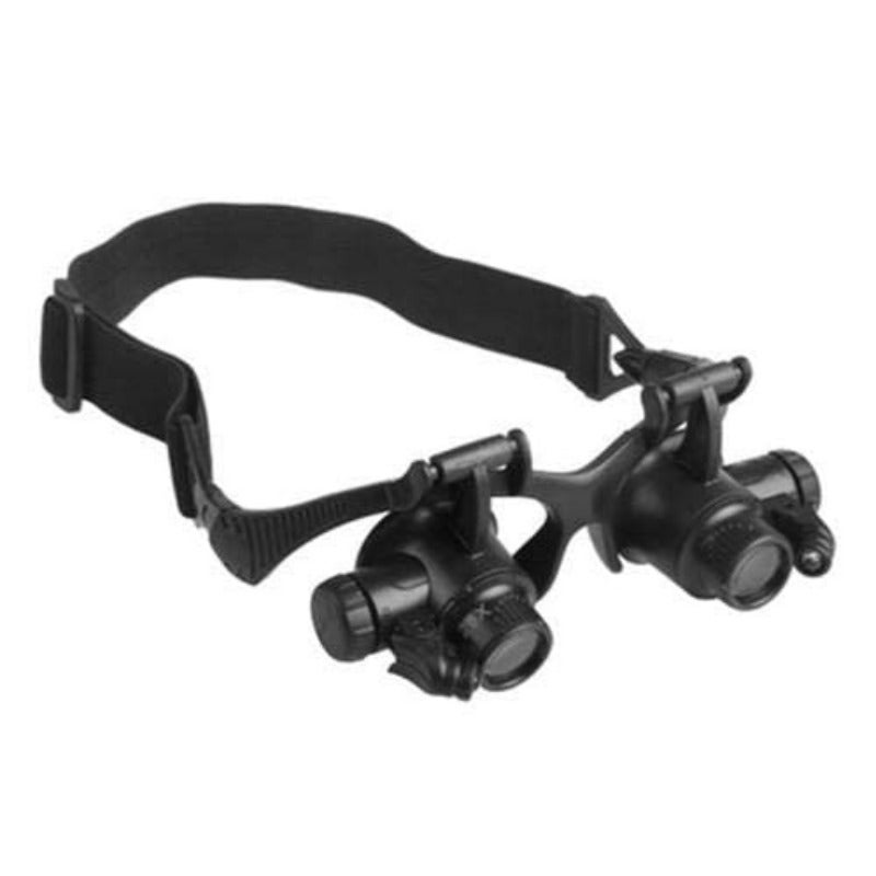 رباط رأس لنظارات ومصلح ساعات ومنظار تكبير مع أضواء LED بتكبير 10×، 15×، 20×، 25× عدسات تكبير أدوات إصلاح مجوهرات نظارات مكبرة - Image 2