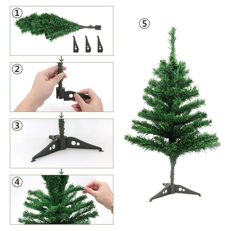 SMARTBUYER SMARTBUYER 2 feet Christmas Tree Xmas Tree with Solid Plastic Legs and Decorative OrnamentsLight Weight Perfect for Christmas Decoration Green 2 FEET  - Image 2