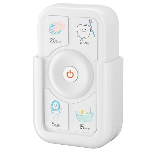 Sunnyload Timer for Kids Brushing: 2 Minutes Teeth Brush 20 Seconds Hand Washing 5 Min Toilet 15 Min Shower, Time Management Tool for Children - White Gifts for Kids - Image 1