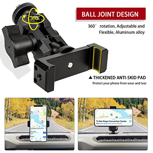 OMU Bronco Dashboard Cell Phone Mount,All-Metal Structure,360° Adjustment Phone Holder Suitable for Ford Bronco Accessories 2022 for All Smartphones(Not Sports,Non-Destructive Installation - Image 4