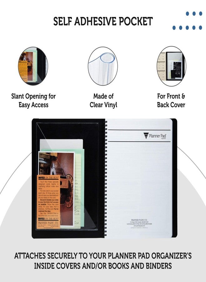 Planner Pad دفتر تخطيط بجيوب فورية، جيب أمامي وخلفي مدمج، حجم شخصي، فينيل شفاف، 6 ½ بوصة × 8 بوصة - Image 4