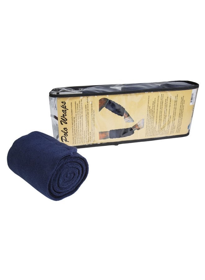 إنتريبيد إنترناشونال مجموعة من 4 قطع من أربطة بولو إنترابيد إنترناشيونال للخيول، ضمادة قطنية، ضمادات أرجل الخيول، ضمادة بيطرية للخيول، دعم خالٍ من الألم، شريط لاصق، مقاس الحصان، ضمادة تمارين وتدريب، أزرق داكن - Image 1