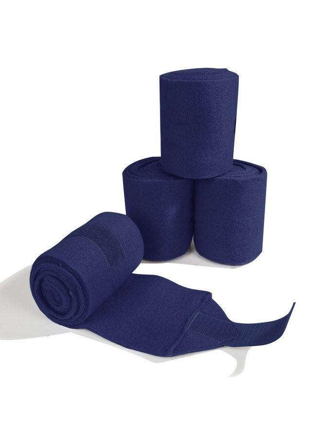 إنتريبيد إنترناشونال مجموعة من 4 قطع من أربطة بولو إنترابيد إنترناشيونال للخيول، ضمادة قطنية، ضمادات أرجل الخيول، ضمادة بيطرية للخيول، دعم خالٍ من الألم، شريط لاصق، مقاس الحصان، ضمادة تمارين وتدريب، أزرق داكن - Image 3
