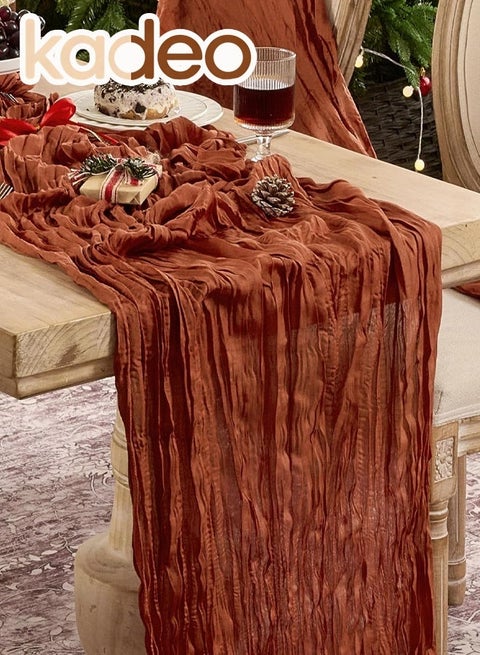 Cheesecloth Table Runner, Boho Gauze Wedding Cheese Cloth Table Runner, for Party Long Easter Rustic Sheer Table Runners for Baby Bridal Shower Decor 90*400CM